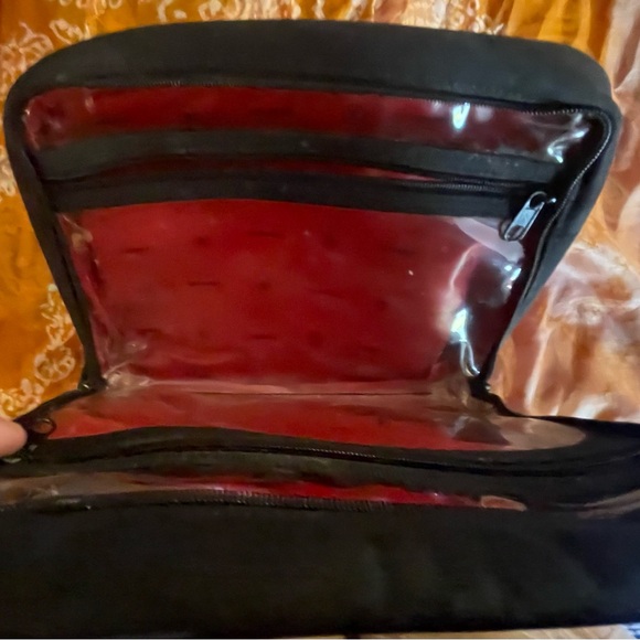 Red and black Chanel cosmetic bag. In excellent used condition w no noted flaws. - Picture 5 of 7